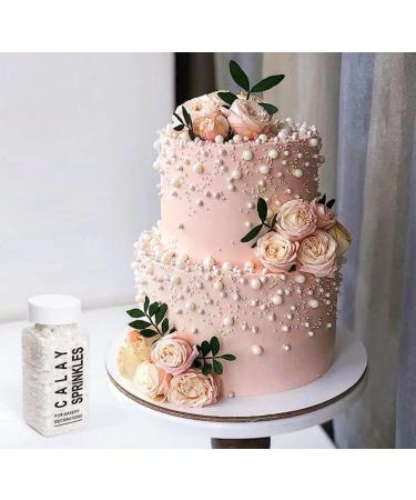 Edible Candy Cake Decoration White Pearl 4.23 Ounces Birthday Halloween Thanksgiving Christmas party Team Dinner Cake Cupcake Cookies for Dessert Sprinkles - Buy Online on GoSupps.com