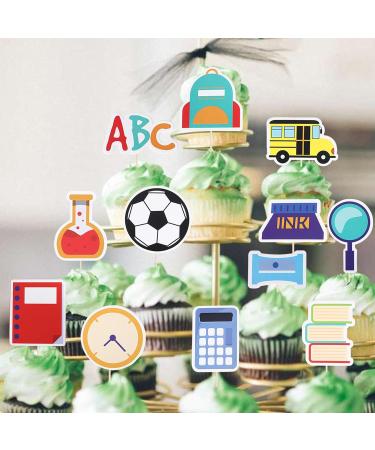 Rsstarxi 36 Pack Back to School Cupcake Toppers Happy First Day of School Cupcake Toothpicks Decoration for Welcome Back to School Activities Kids Birthday Day Party Cake Decorations Design 1 - Buy Online on GoSupps.com