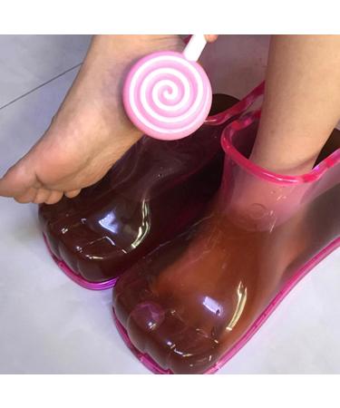 Foot Spa Soak Shoes | Anti-Slip High-Density Foot Soaking Boots - Colorful Heatproof Foot Soaking Shoes Household Foot Bath Shoes for Bathroom Height 18cm Size 45 Red - Buy Online on GoSupps.com