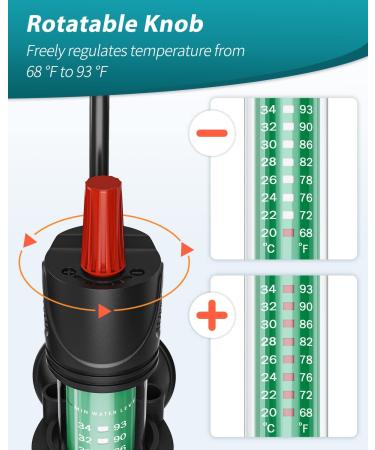 Uniclife 50W Aquarium Heater - Adjustable Submersible Heating Rod with LED Indicator and Thermometer Sticker - Buy Online on GoSupps.com
