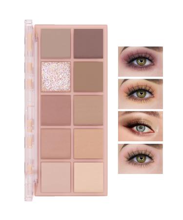 10 Colors Eyeshadow Palette Matte Nude Eye Makeup Palette Ultra-Blendable Long Lasting High Pigmented Waterproof Nudes Neutral Smooth Eye Shadow Palette for Women Natural Charming Looking #11 11#