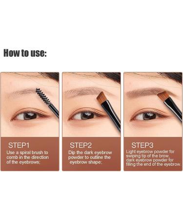  Fockety Fockety Smooth Eyebrow Powder Waterproof and Sweatproof Long-Lasting Eyebrow Powder for Ladies' Daily Makeup 2.5g x 2 Colors - Buy Online on GoSupps.com