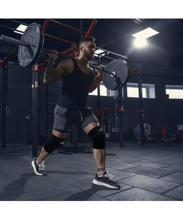 AEOLOS Knee Sleeves | 7mm Compression Braces for Heavy Lifting & Squats | Large Black3 - Ideal for Sports & Gym - Buy Online on GoSupps.com