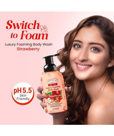 Bryan & Candy Luxury Foaming Body Wash - Strawberry | Pentavitin Pro Vit B5 Argan Oil | pH 5.5 | 400 Ml | All Skin Types | International Shipping - Buy Online on GoSupps.com