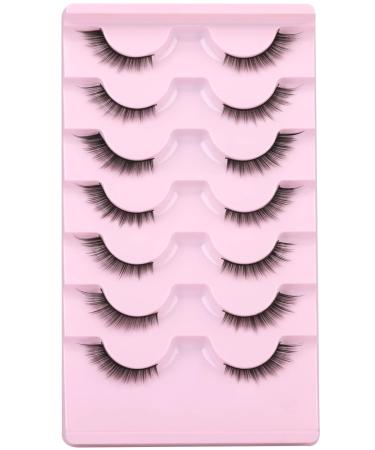 ALICROWN A- Angel Wing Half Lashes - Natural Look Wispy Fake Eyelashes - Cat Fox Eye Mink 3/4 Corner Lashes - 7 Pairs - Buy Online on GoSupps.com