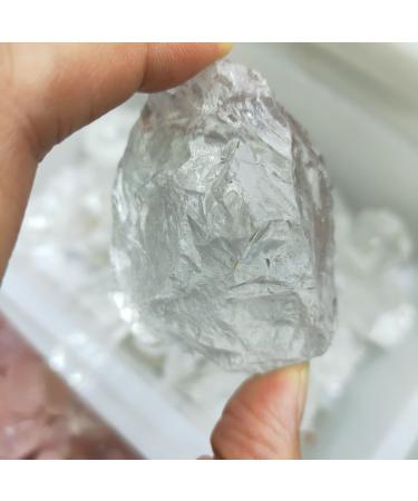 Crystal 1pcs Natural Raw Clear Quartz White Crystal Rock Stone Specimen Restoration of Minerals Home Decoration Can be Used for ningxiao (Size : 50-80g)