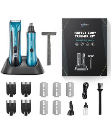 VINATO Electric Trimmer Tool Set - All-in-One Grooming Kit for Men | Body Nose & Beard Trimmer | Perfect Anniversary & Birthday Gifts for Him - Husband Boyfriend Dad - Blue - Buy Online on GoSupps.com