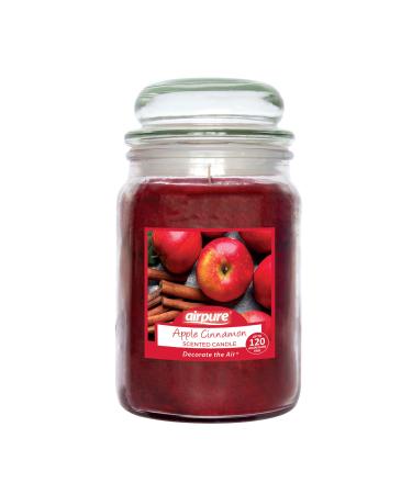 AIRPURE Large Candle Scented Apple Cinnamon Fragrance 18oz Jar 120 Hour Ornamental Candles Fill The Room with a Warm and Homey Fragrance for The Bedroom Bathroom Family Room or Office