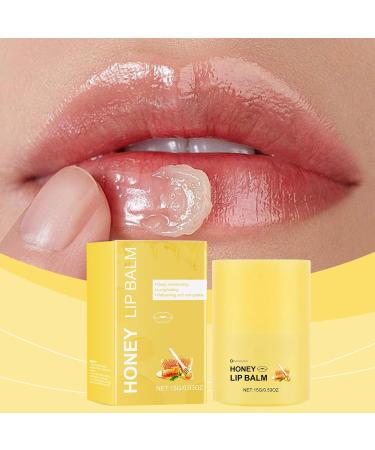 Honey Lip Butter Beeswax Lip Balm Natural Lasting Gentle Lip Moisturizer Lip Exfoliating Lip Mask for Dry Cracked Lips (Yellow_1PC) - Buy Online on GoSupps.com