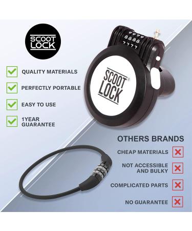 Scoot Lock | Sustainable Combination Roller & Bicycle Lock for Kids & Adults - Reinforced Micro Trunki Segway & More (Black) - Buy Online on GoSupps.com