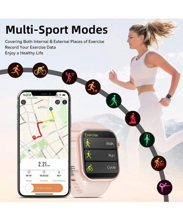 2023 Newest Smart Watch - Answer/Make Calls, Heart Rate Monitor, Fitness Tracker, Waterproof, Multiple Sports Modes - Pink - Buy Online on GoSupps.com