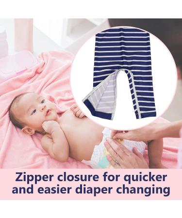 weVSwe Baby Toddler Boy Swimsuit UPF 50+ Sun Protection Rash Guard with Crotch Zipper | Navy Blue Stripes | 12-18 Months - Buy Online on GoSupps.com