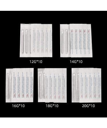 ATOMUS 50PCS Mixed Body Piercing Needles Set - Stainless Steel Ear Nose Navel Nipple Lip Piercing Needles 12g-20g - Buy Online on GoSupps.com