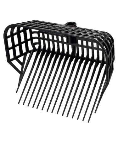 Kerbl Pale fork without a stem (bulk fork with a large filling volume 17 tines made of unbreakable plastic chip pink black dimensions 38x30 cm) 326056