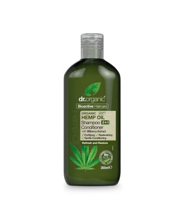 Dr Organic Organic Hemp Oil 2 in 1 Shampoo & Conditioner Natural Vegan Cruelty Free Paraben & SLS Free Eco Friendly Recyclable Packaging For Women & Men Palm Oil Free 265ml