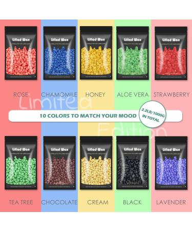 Coarse Hair Removal Kit: 2.2 lb. Hard Wax Beads - 10 Pack Depilatory Wax Beans for Face, Eyebrow, Body - Includes Spatulas - Ideal for Any Wax Warmer - Buy Online on GoSupps.com