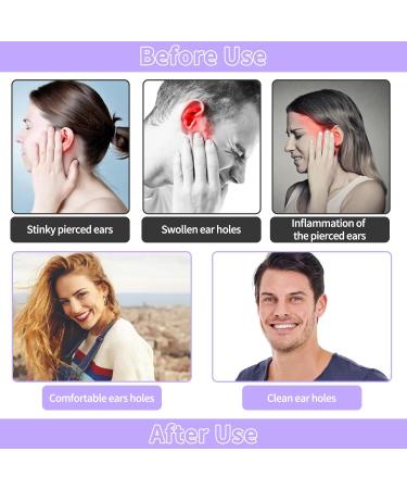 TIESOME Ear Hole Care Kit - 180Pcs Disposable Ear Cleaning Tools for Piercing Odor Removal | Perfect for Girls Women & Men (Purple Royal Blue Brown - Buy Online on GoSupps.com