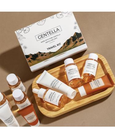 XJBD Centella Travel Kit 5-Piece Mini Korean Facial Gift Set with Soothing Cream Toner Sun Repair Serum Cleansing Oil & Foam - Hydrating Anti-Aging SkinCare for Sensitive & Acne-Prone Skin - Buy Online on GoSupps.com