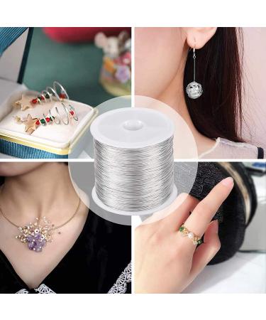Mikimiqi 328ft Jewelry Wire Craft Wire 26 Gauge Tarnish Resistant Copper Beading Wire - 0.4mm x 100m - Silver Color | Jewelry Making Supplies - Buy Online on GoSupps.com