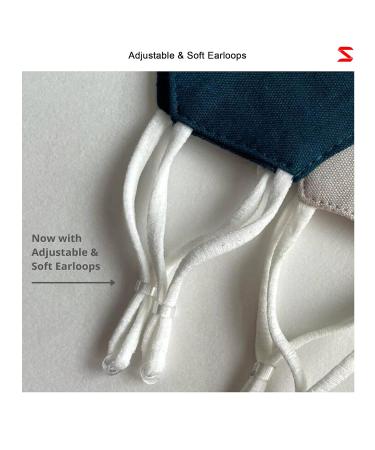 Cotton Linen Anti-Pollution Face Mask - 3 Layered Adjustable Washable & Reusable (Mud & Leaves) - International Shipping Available - Buy Online on GoSupps.com