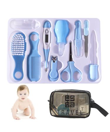 Baby Grooming Kit Portable Nursery Safety Health Care Set with Hairdressing Comb Nail Clippers Nose Aspirator Storage Bag etc for Newborns/Toddlers/Girls/Boys/Travel to Maintain Cleanliness & Care(11in1)