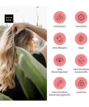 Pure Ella Skin Hair & Nails - Vegan Biotin Dietary Supplement with Zinc Selenium & Vitamins - 60 Capsules for Monthly Care - Buy Online on GoSupps.com