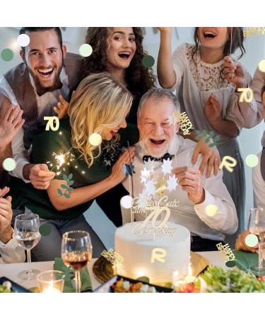 Goldthrock 70th Birthday Cake Decoration - Elegant Topper for Men & Women - Happy 70th Birthday Party Decor - Buy Online on GoSupps.com