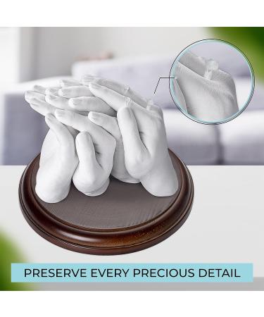XL DIY Hands Casting Kit for Up to 6 People | Statue Molding Kit with Wood Base | Hand Mold Keepsake Sculpture for Adults & Children | Ideal for Birthday, Wedding, Anniversary - Buy Online on GoSupps.com