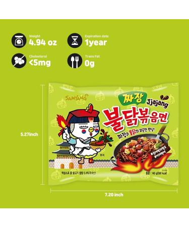 Samyang Buldak Hot Chicken Flavour Ramen Noodles Jjajang (Korean Black Bean Sauce) 140g (Pack of 5) - Buy Online on GoSupps.com