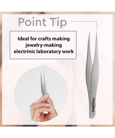 Pointed Tweezers for Ingrown Hair - Tweezers for Splinters Hairs & Precision Sharp Needle Nose Pointed Ticks & Glass Removal - Best for Facial Hair Removal & Eyebrow Hair (Silver) - Buy Online on GoSupps.com