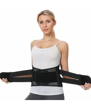 NeoTech Care Adjustable Back Support with Double Adjustment Straps - Lumbar & Lower Back Support - Wide Design - Black - Buy Online on GoSupps.com
