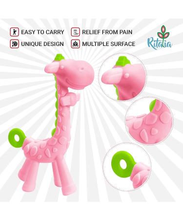 Ritalia Cooling Teething Ring for Babies - Natural Pink Teething Relief for Toddlers - Buy Online on GoSupps.com