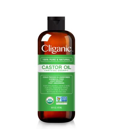 Cliganic Organic Castor Oil 16 fl oz (473 ml)
