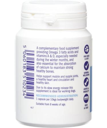 Dorwest Herbs Cod Liver Oil Capsules for Dogs and Cats 100 Capsules 100 Count (Pack of 1) - Buy Online on GoSupps.com