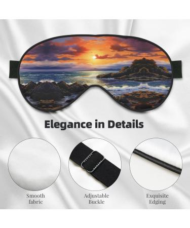 Ireland Sunset Seascape Print Eye Mask | Ultra-Soft Light-Blocking for Restful Sleep | International Shipping Available - Buy Online on GoSupps.com