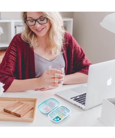 3 Pack Small Pill Box Organizer - Blue Green Khaki Travel Pill Case for Purse Pocket - Portable Moisture Proof Vitamin Holder - Buy Online on GoSupps.com