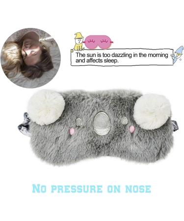 Ulife Mall 3D Koala Cute Funny Animal Eye Mask - Grey | Soft Plush Sleep Mask for Women Men Kids | Novelty Blindfold for Night Nap Travel Meditation - Buy Online on GoSupps.com
