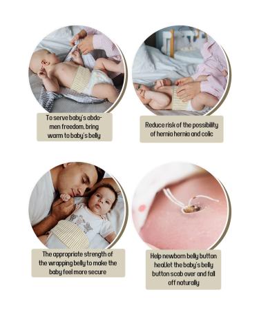 Topwon Umbilical Cord Cover for Newborn | 4 Pack Cotton Belly Button Band | Hernia Care & Navel Truss Wrap | Must-Have Baby Shower Gift - Buy Online on GoSupps.com