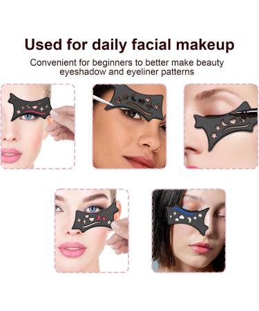 Eyeshadow and Eyeliners Stencils Pad | Flexible Soft Eyeliners Tool | Contour Eye Liners Guide Reusable Cleaning Cloths for Women Black - Buy Online on GoSupps.com