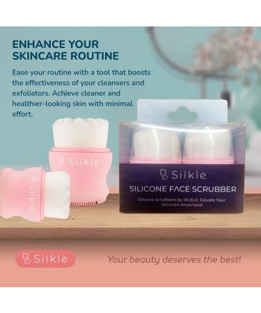 Silicone Face Scrubber 2 Pack - Gentle Exfoliating Brush for Skincare Cleansing & Face Wash - Versatile Pink Facial Scrubber for All Skin Types - Buy Online on GoSupps.com