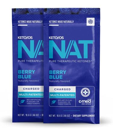 Berry Blue Keto//OS NAT Charged - 20 Count Exogenous Ketones BHB Salts - Workout Energy Boost for Men and Women - Buy Online on GoSupps.com
