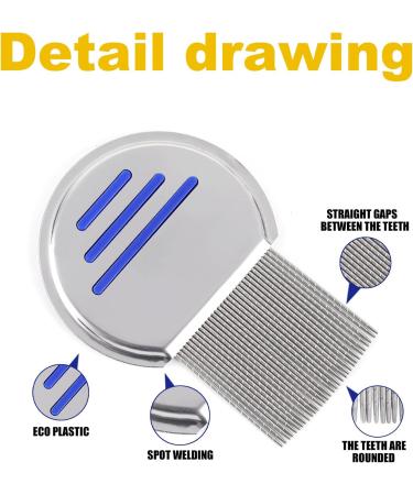 3 Pcs Reusable Gritty Nit Comb Set for Head Lice Treatment - Red Blue Green - Buy Online on GoSupps.com