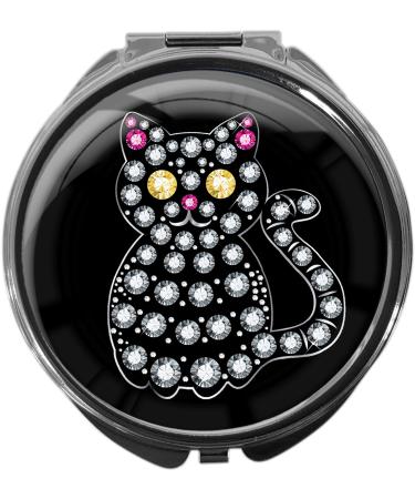 metALUm pill box with mirror round metal 3 compartments CAT #1130