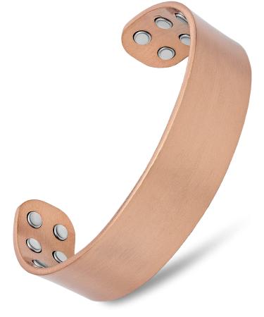 Magnetrx pure copper magnetic hardship - magnetic copper bracelet - adjustable wide bangle women with 12 magnets (brushed copper | m - l) m / l Brushed Copper