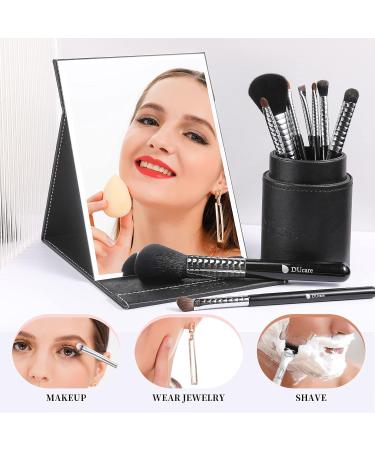 DUcare Travel Folding Makeup Mirror - Portable Slim Pocket Mirror with Stand - Ideal for On-the-Go Beauty - Buy Online on GoSupps.com