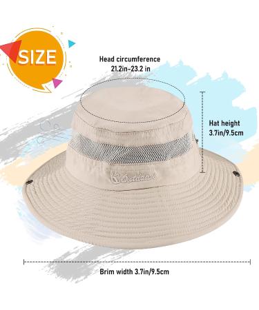 Plarmod Sun Fishing Hat for Men - 3.5 Wide Brim for Fishing and Hiking - Beige - Buy Online on GoSupps.com