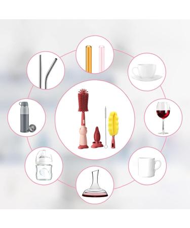 Oruiiju 3-in-1 Silicone Baby Bottle Brush Set | 360 Cleaning for Bottles Glasses & Straws - Easy & Effective - Buy Online on GoSupps.com