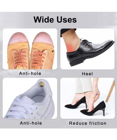 Oluksk 8 Pairs Self-Adhesive Leather Heel Protection & Repair Patches - Black & White Heel Cushions for Shoes - Buy Online on GoSupps.com
