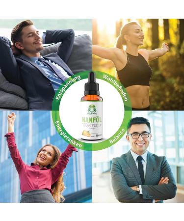 Extra strong and highly dosed hemp oil with 30ML (750 drops) - Vital hemp seed oil - 100% natural - Hemp drops with omega 3-6-9 - Buy Online on GoSupps.com