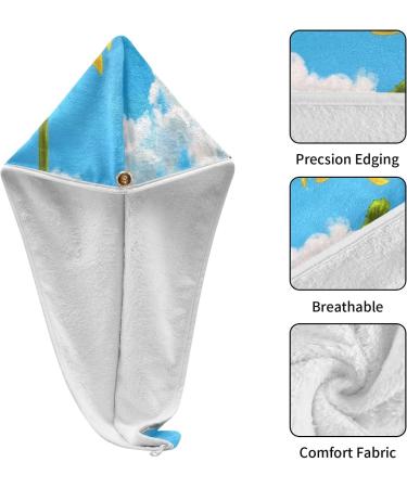 Hello Summer Sunflower Hair Towel 2 Pack - Super Absorbent Quick Dry Hair Turbans for Women & Girls - Buy Online on GoSupps.com